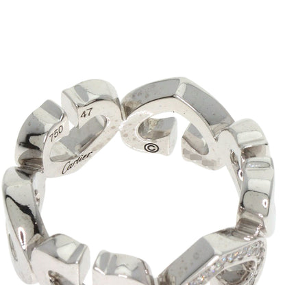CARTIER C Heart Diamond #47 Ring K18 White Gold Ladies [Used]