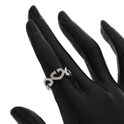 CARTIER C Heart Diamond #47 Ring K18 White Gold Ladies [Used]