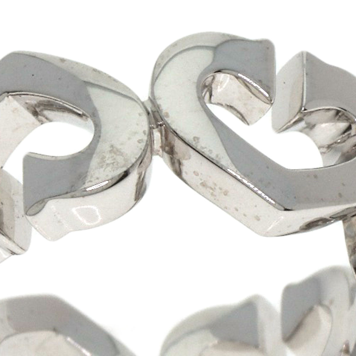 CARTIER C Heart Diamond #47 Ring K18 White Gold Ladies [Used]