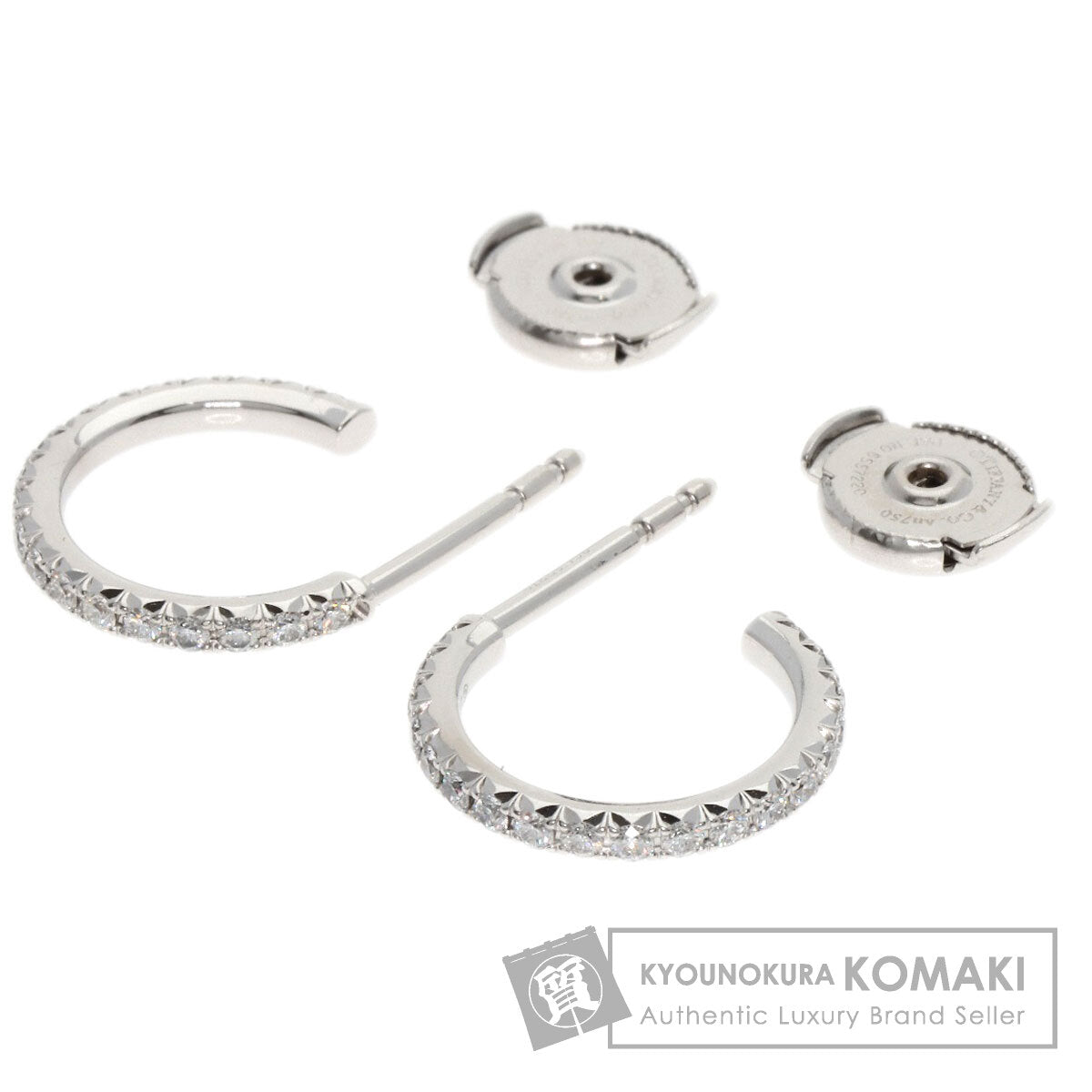 TIFFANY&Co. Metro Hoop Diamond earring K18 White Gold Ladies [Used]