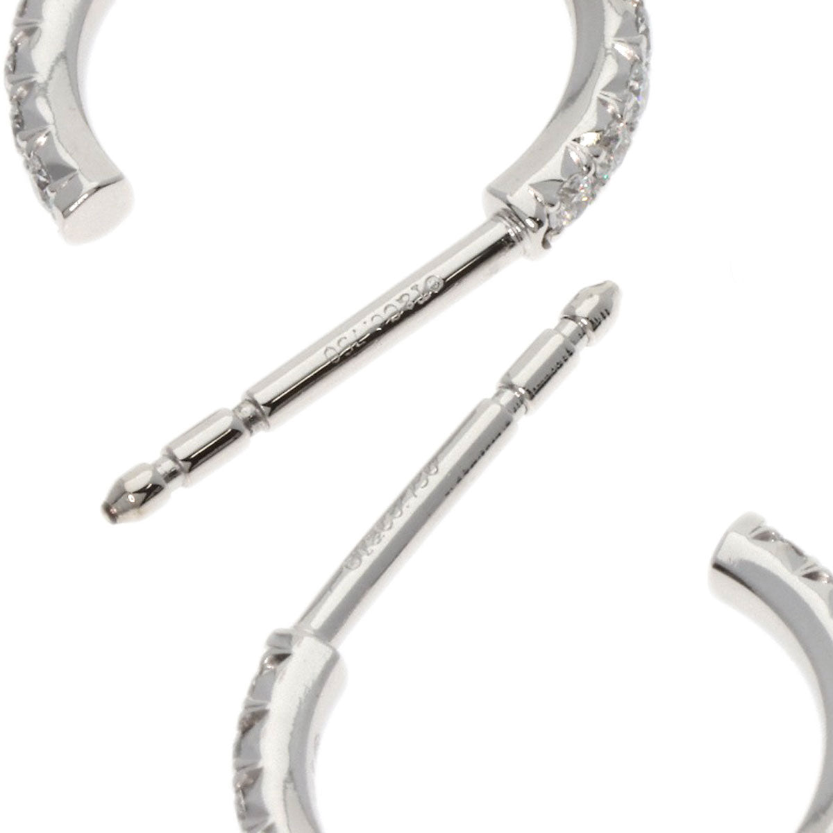 TIFFANY&Co. Metro Hoop Diamond earring K18 White Gold Ladies [Used]