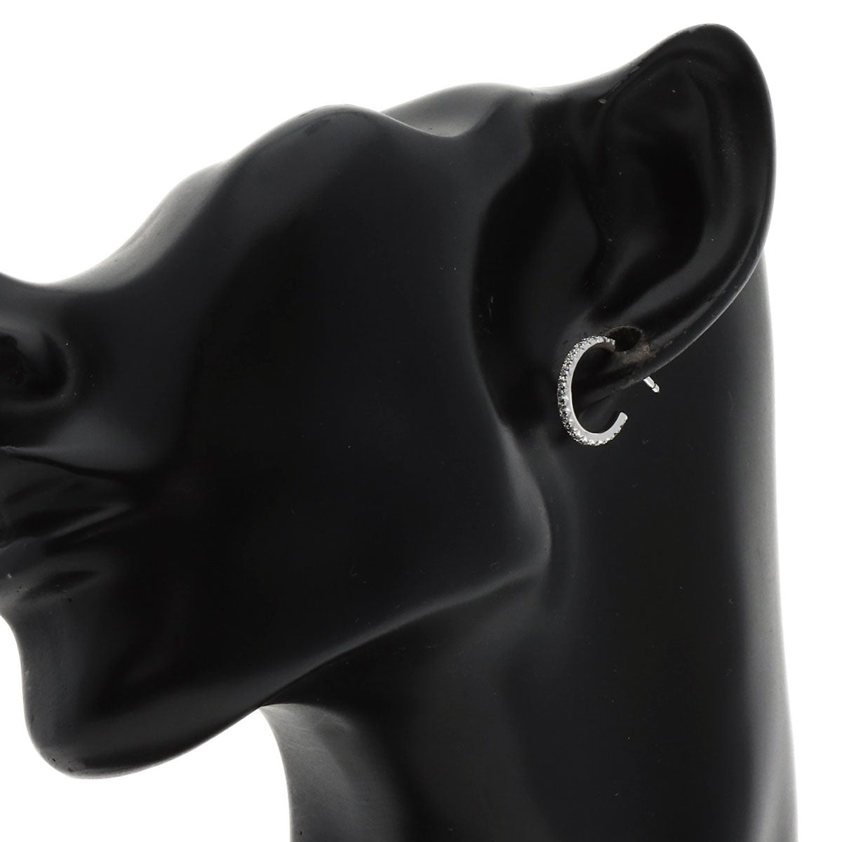 TIFFANY&Co. Metro Hoop Diamond earring K18 White Gold Ladies [Used]