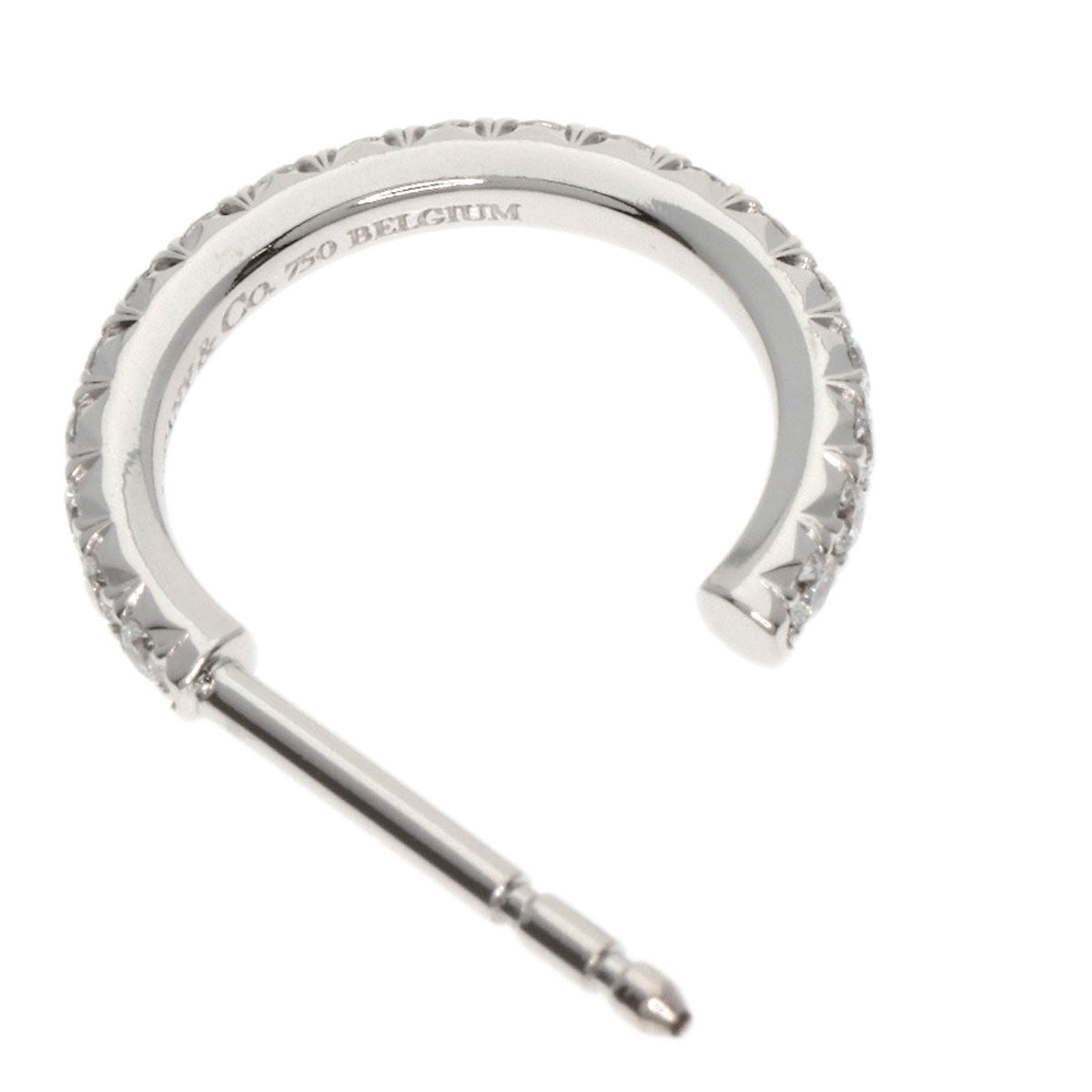 TIFFANY&Co. Metro Hoop Diamond earring K18 White Gold Ladies [Used]
