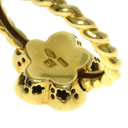 Ponte Vecchio Flower Motif Onyx Ring K18 Yellow Gold Ladies [Used]