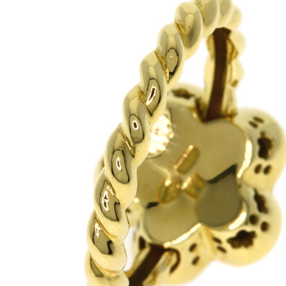 Ponte Vecchio Flower Motif Onyx Ring K18 Yellow Gold Ladies [Used]