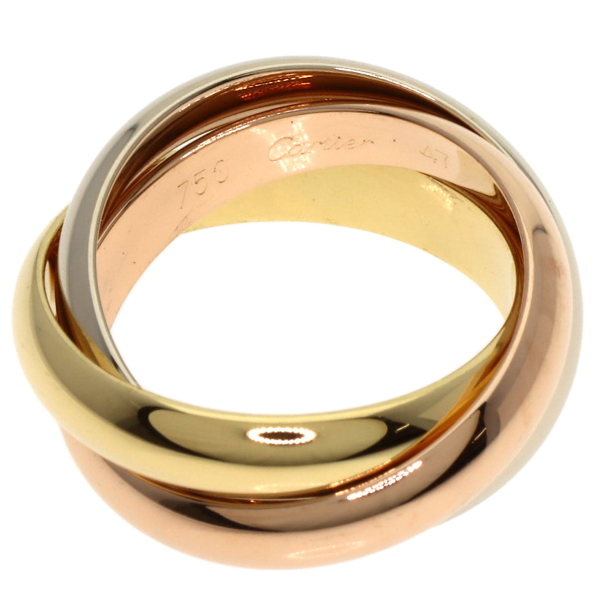 CARTIER Trinity MM #47 Ring K18 Yellow Gold K18 White GoldLadies [Used]