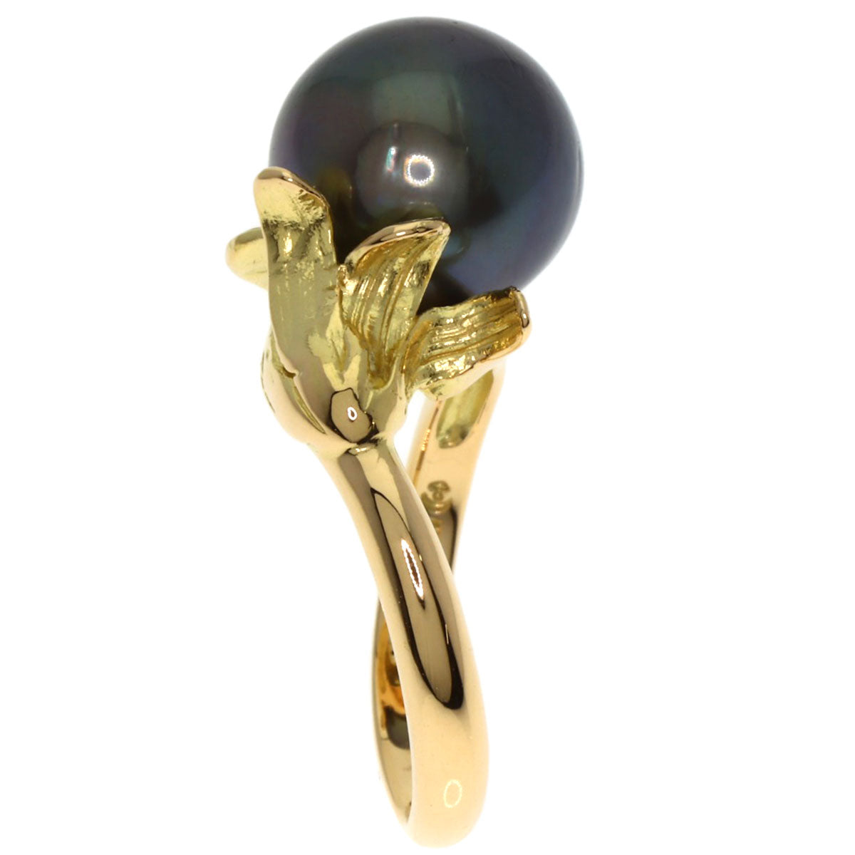 TASAKI Black Pearl Pearl Ring K18 Yellow Gold Ladies [Used]