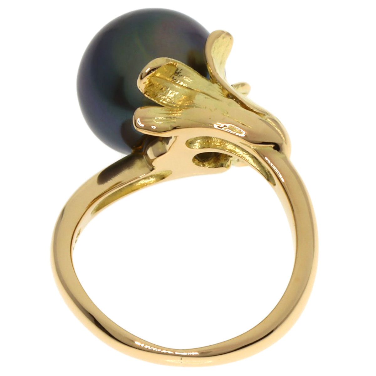 TASAKI Black Pearl Pearl Ring K18 Yellow Gold Ladies [Used]