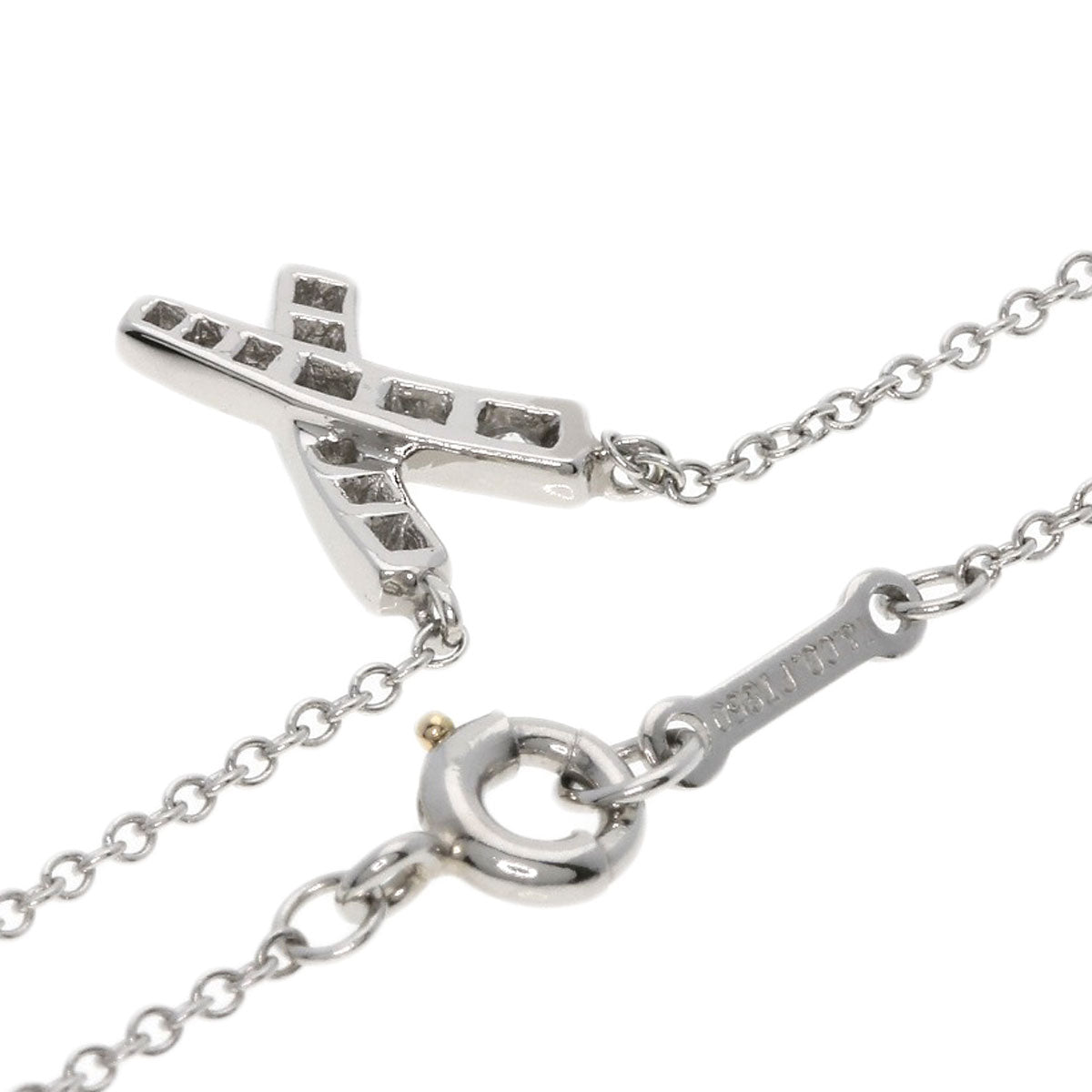 TIFFANY&Co. Kiss Diamond Necklace Platinum PT950 Ladies [Used]