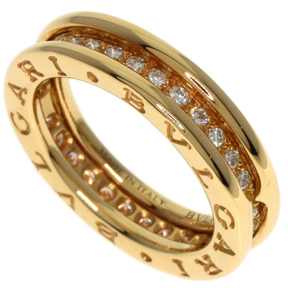 BVLGARI B.zero1 1 Band Full Diamond #49 Ring K18 Yellow Gold Ladies [Used]