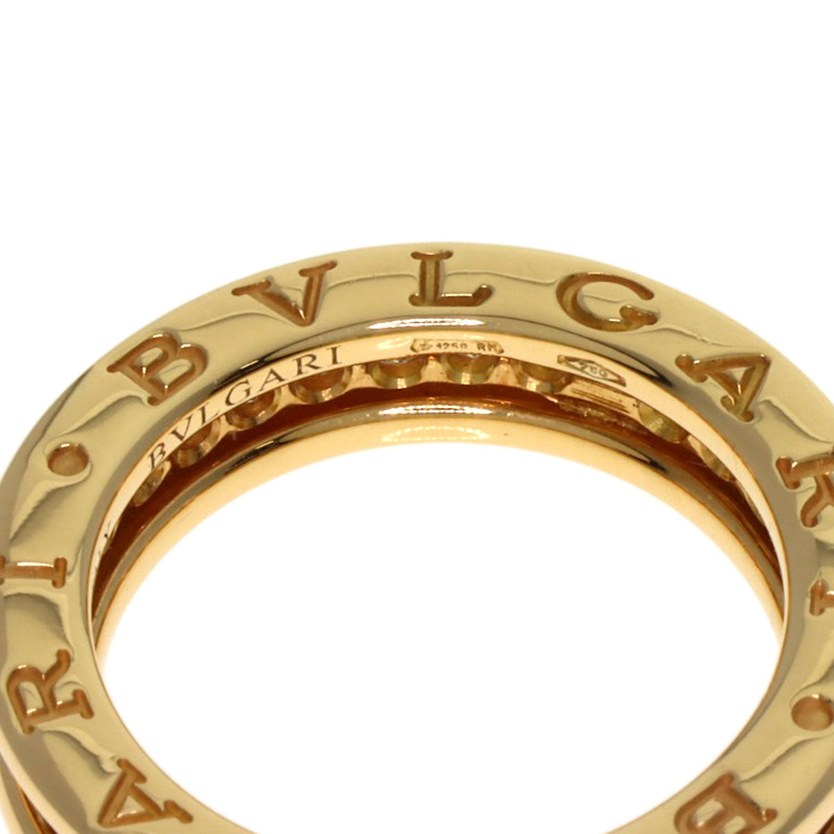 BVLGARI B.zero1 1 Band Full Diamond #49 Ring K18 Yellow Gold Ladies [Used]