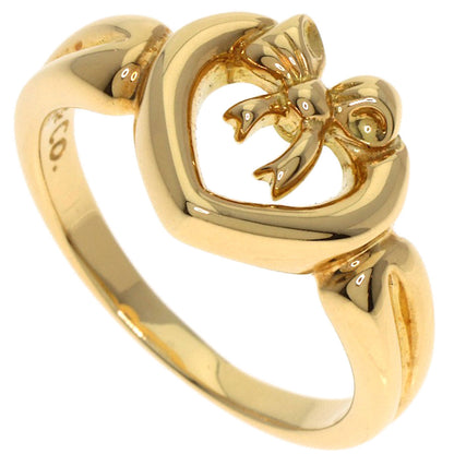 TIFFANY&Co. Ribbon heart Ring K18 Yellow Gold Ladies [Used]
