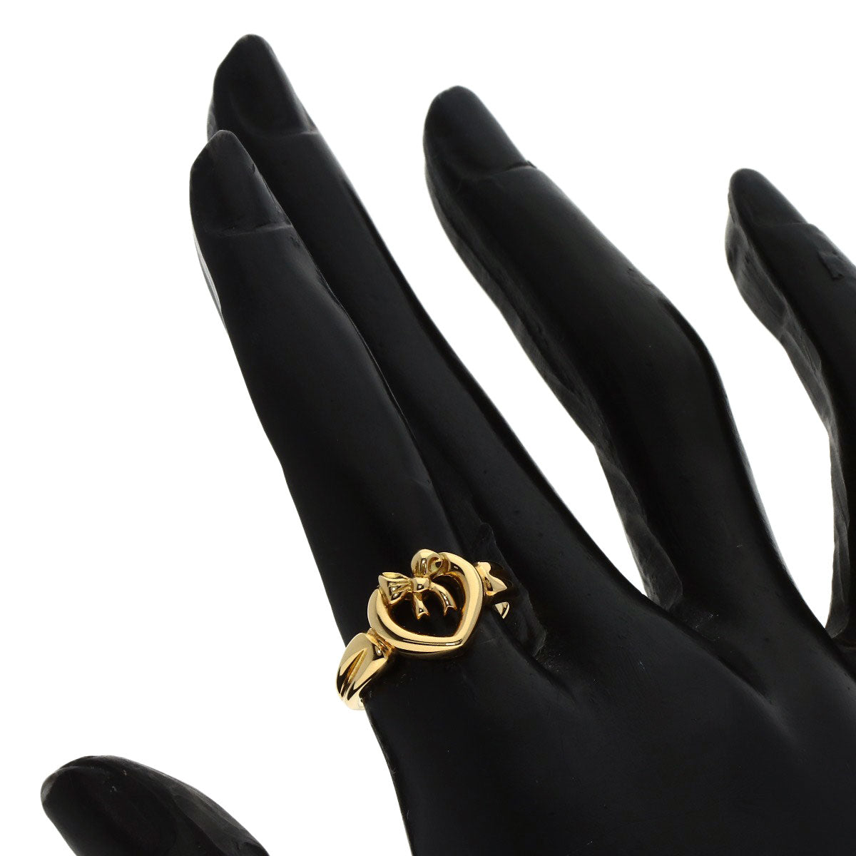 TIFFANY&Co. Ribbon heart Ring K18 Yellow Gold Ladies [Used]