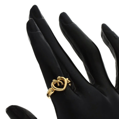 TIFFANY&Co. Ribbon heart Ring K18 Yellow Gold Ladies [Used]