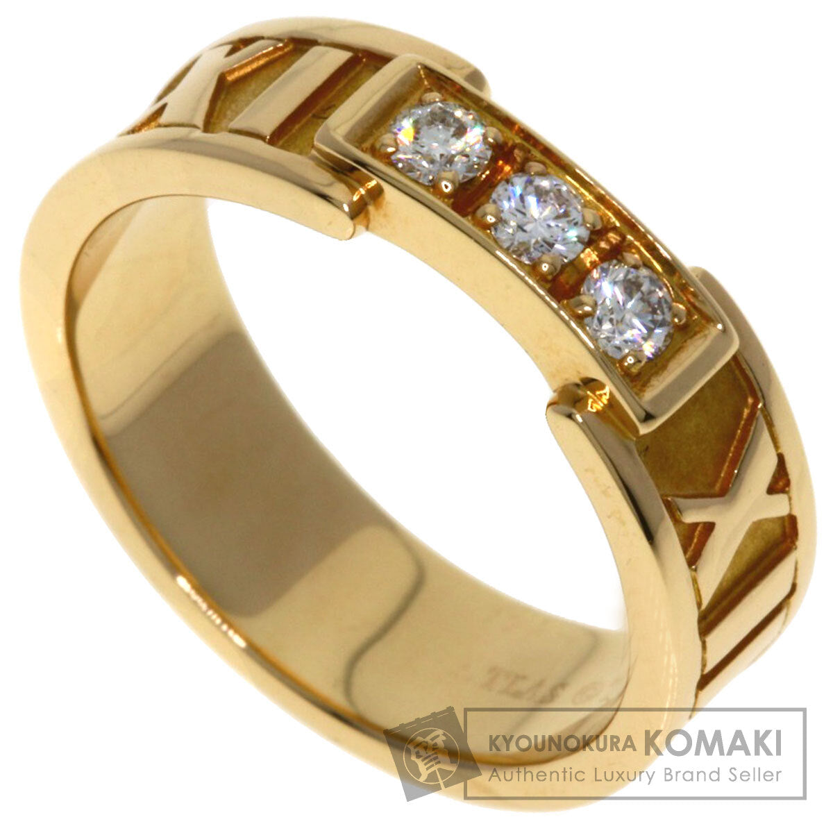 TIFFANY&Co. Atlas 3P Diamond Ring K18 Pink Gold Ladies [Used]