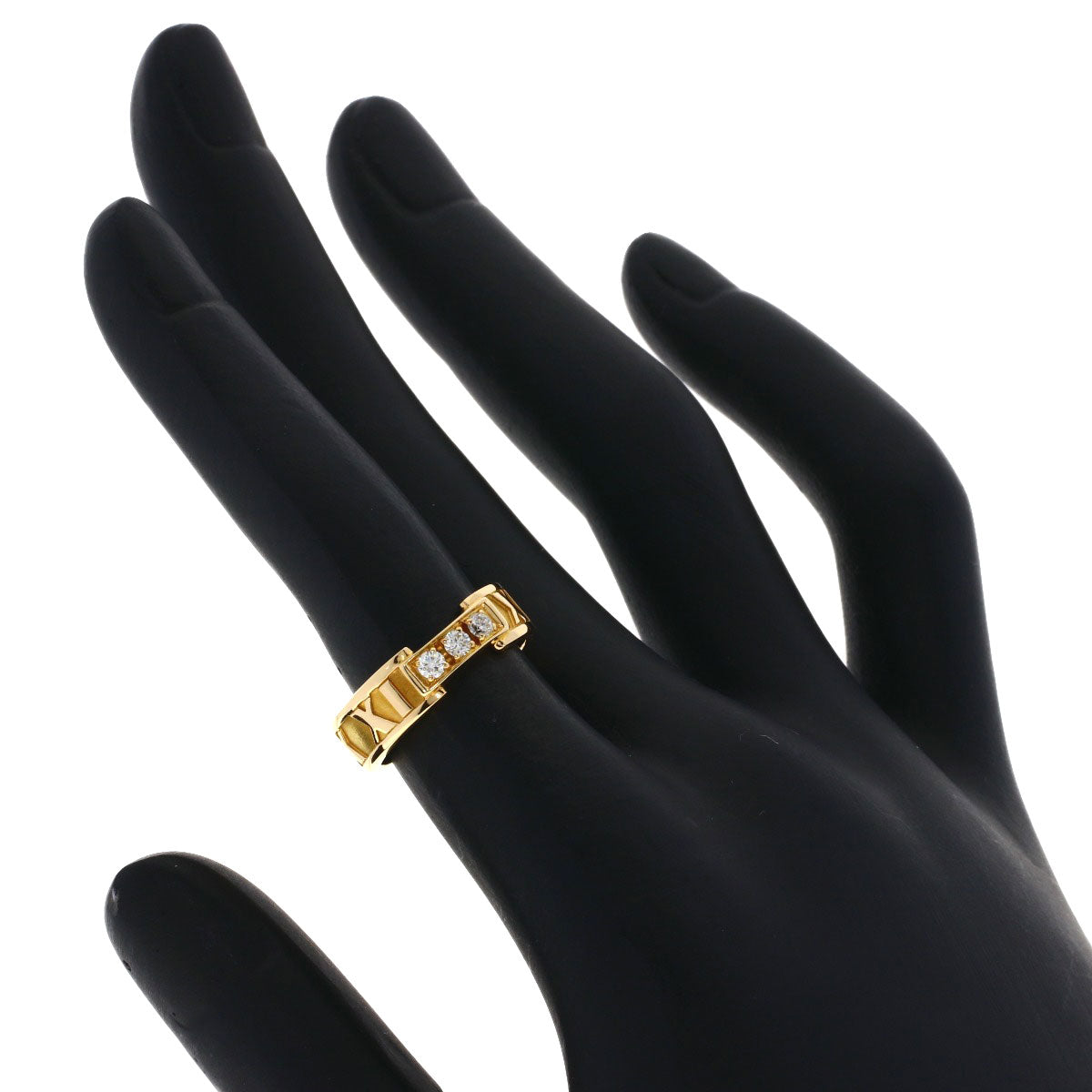 TIFFANY&Co. Atlas 3P Diamond Ring K18 Pink Gold Ladies [Used]