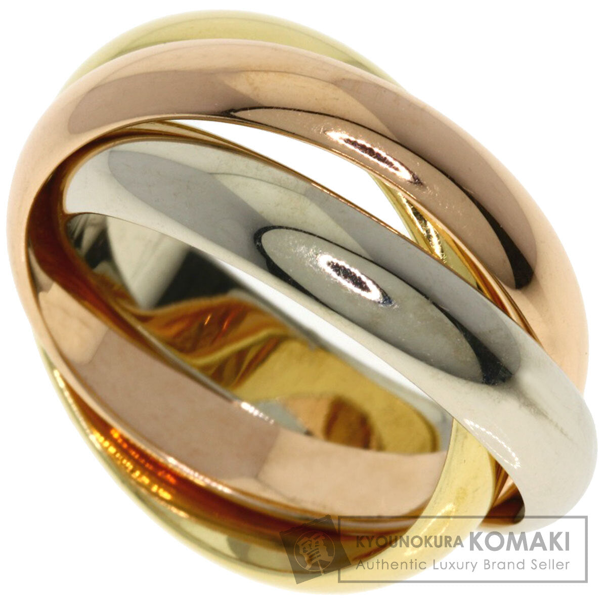 CARTIER Trinity MM #50 Ring K18 Yellow Gold 18K Pink GoldLadies [Used]