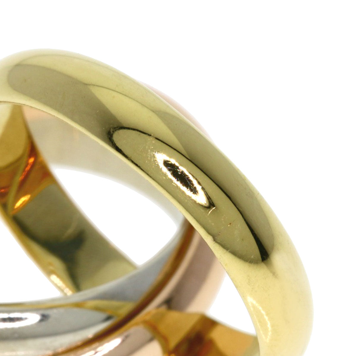 CARTIER Trinity MM #50 Ring K18 Yellow Gold 18K Pink GoldLadies [Used]