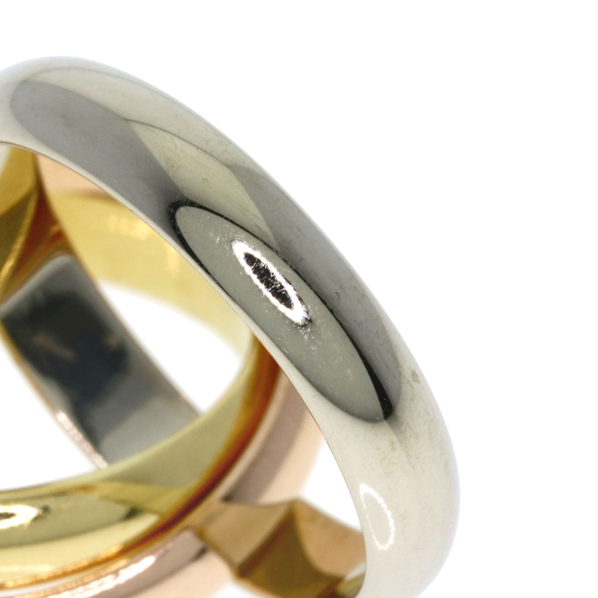 CARTIER Trinity MM #50 Ring K18 Yellow Gold 18K Pink GoldLadies [Used]