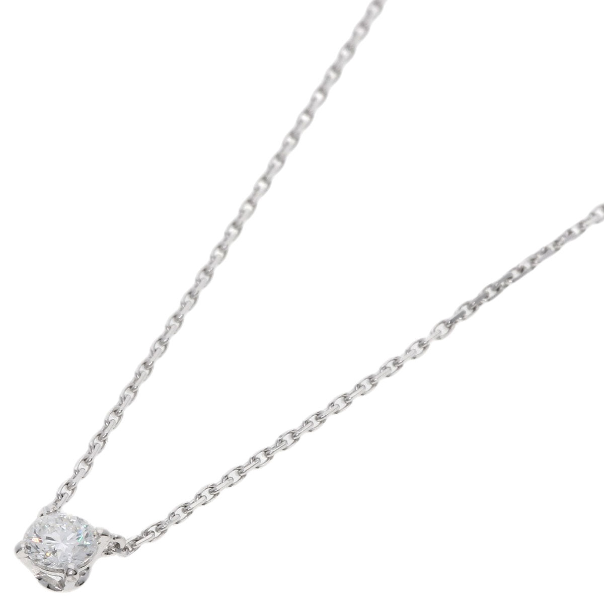CARTIER Solitaire DiamondE-VVS2-VG Necklace K18 White Gold Ladies [Used]