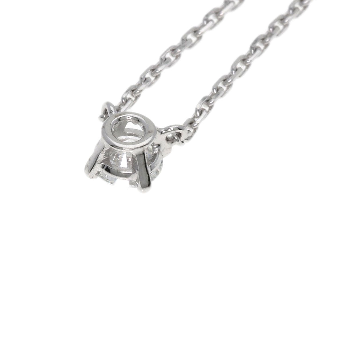 CARTIER Solitaire DiamondE-VVS2-VG Necklace K18 White Gold Ladies [Used]
