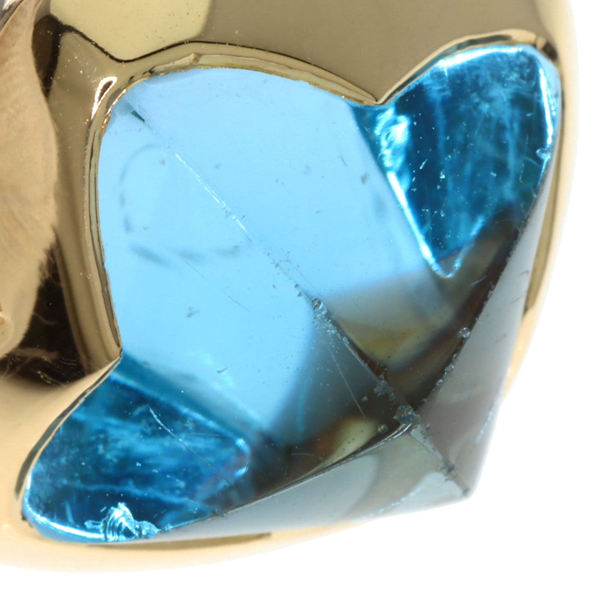 BVLGARI Piramide Blue Topaz Ring K18 Yellow Gold Ladies [Used]