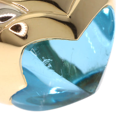 BVLGARI Piramide Blue Topaz Ring K18 Yellow Gold Ladies [Used]