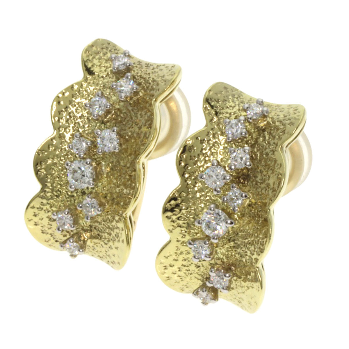 TASAKI Diamond earring 2WAY earring K18 Yellow Gold PT900Ladies [Used]