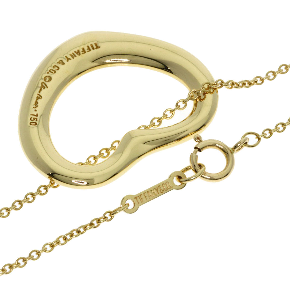 TIFFANY&Co. Open heart Necklace K18 Yellow Gold Ladies [Used]