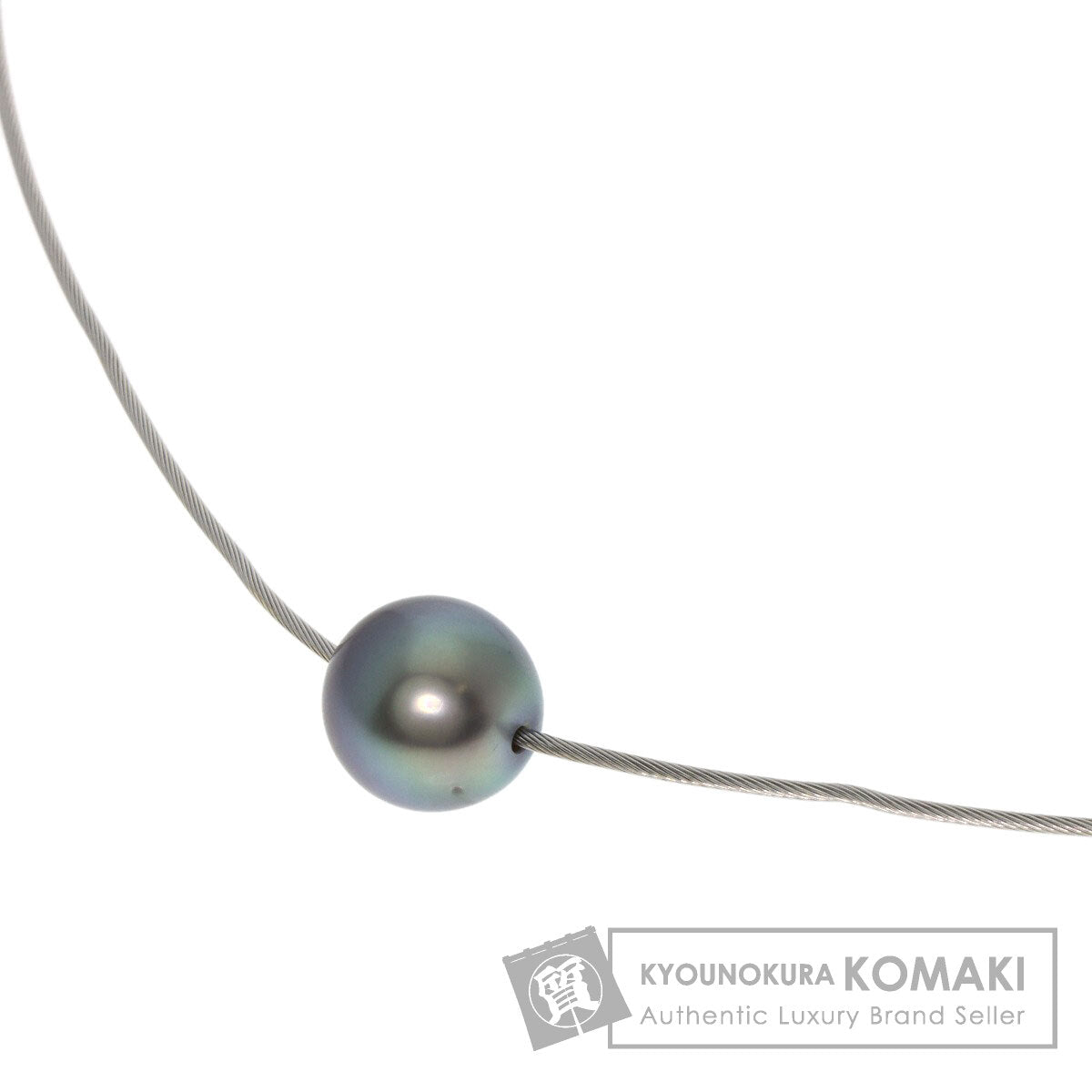 TASAKI Black Pearl Pearl Wire Necklace K18 White Gold Ladies [Used]