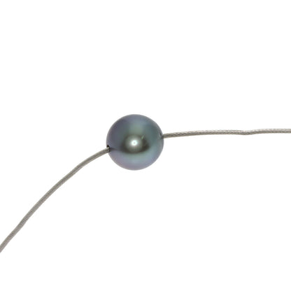 TASAKI Black Pearl Pearl Wire Necklace K18 White Gold Ladies [Used]