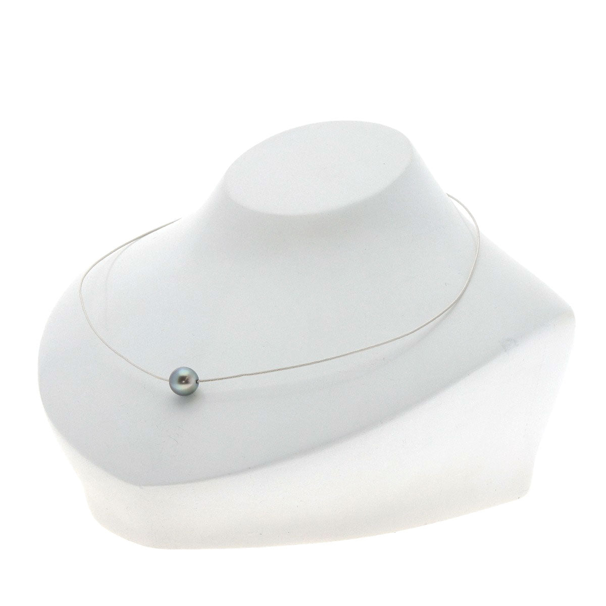 TASAKI Black Pearl Pearl Wire Necklace K18 White Gold Ladies [Used]