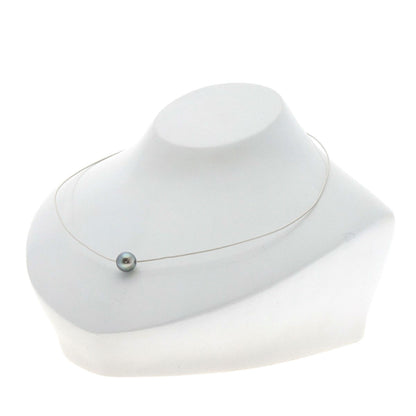 TASAKI Black Pearl Pearl Wire Necklace K18 White Gold Ladies [Used]