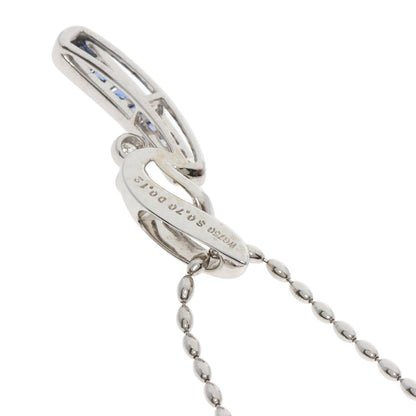 Jeunet Blue sapphire diamond Necklace K18 White Gold Ladies [Used]