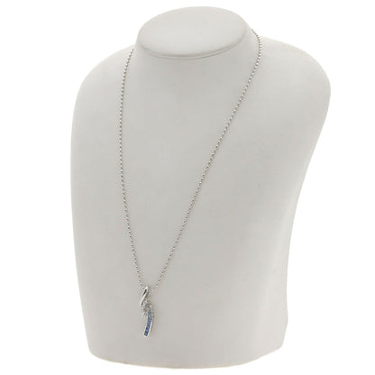 Jeunet Blue sapphire diamond Necklace K18 White Gold Ladies [Used]
