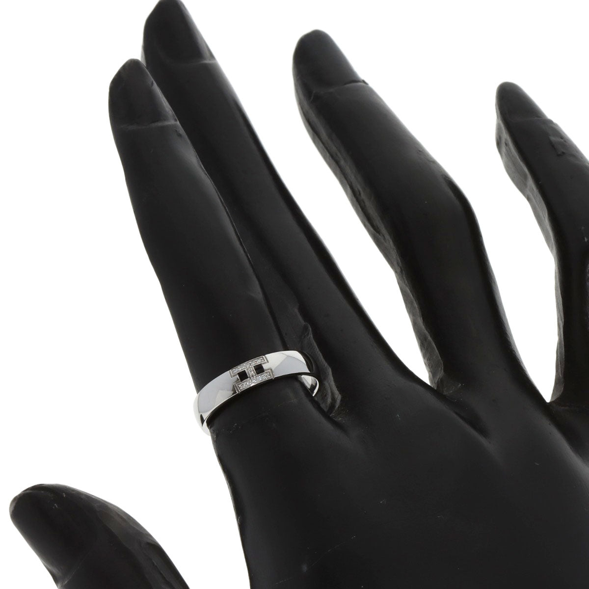 HERMES Ever Hercules Diamond #49 Ring K18 White Gold Ladies [Used]
