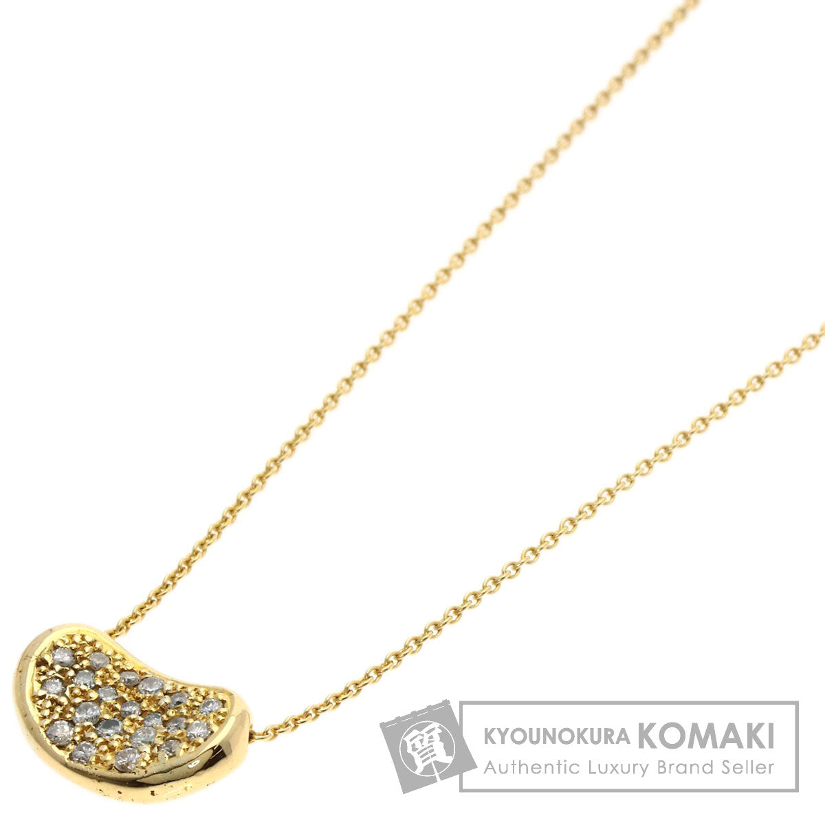 TIFFANY&Co. Bean Small Diamond Necklace K18 Yellow Gold Ladies [Used]