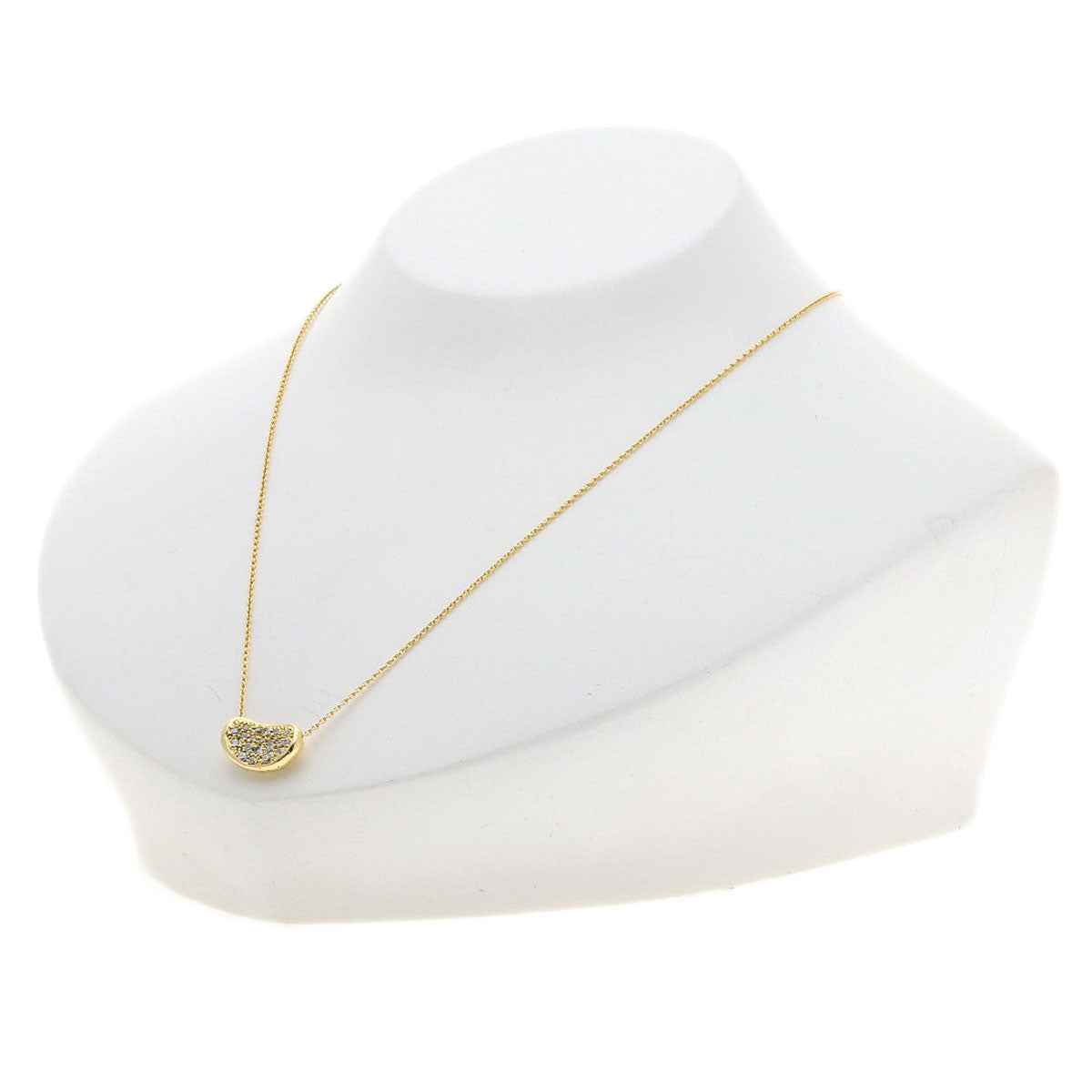 TIFFANY&Co. Bean Small Diamond Necklace K18 Yellow Gold Ladies [Used]