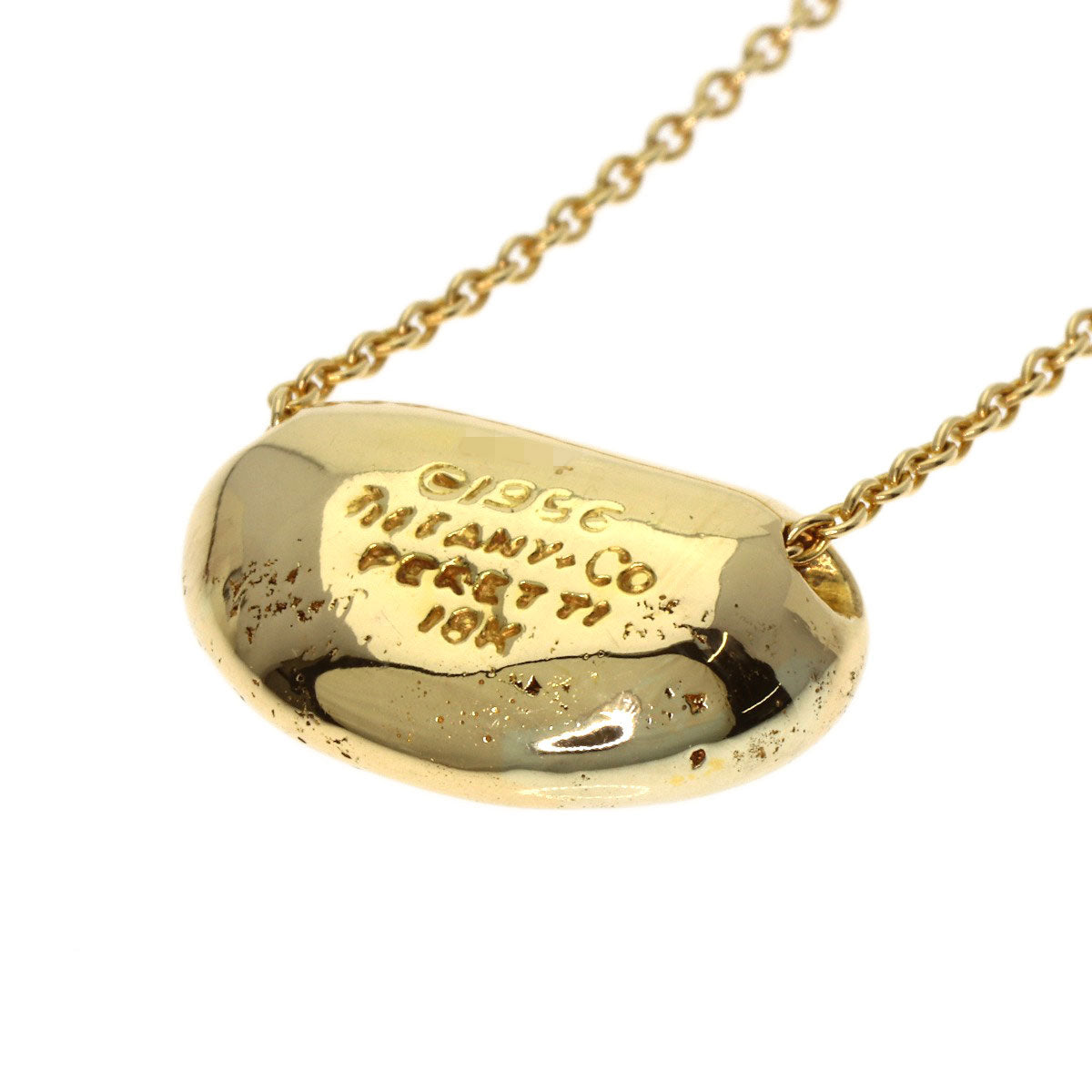 TIFFANY&Co. Bean Small Diamond Necklace K18 Yellow Gold Ladies [Used]