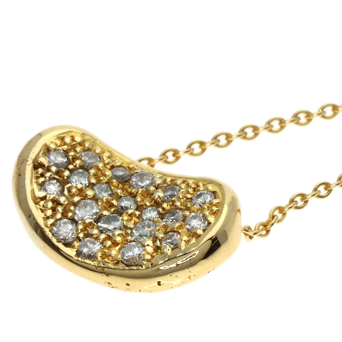 TIFFANY&Co. Bean Small Diamond Necklace K18 Yellow Gold Ladies [Used]