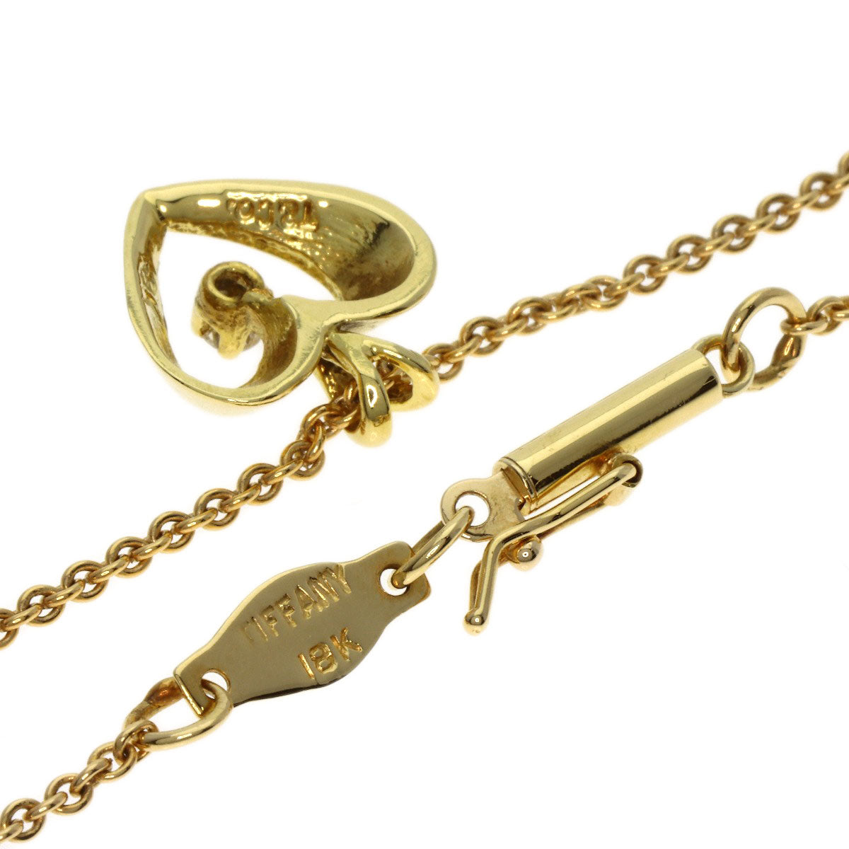 TIFFANY&Co. Heart Diamond Necklace K18 Yellow Gold Ladies [Used]