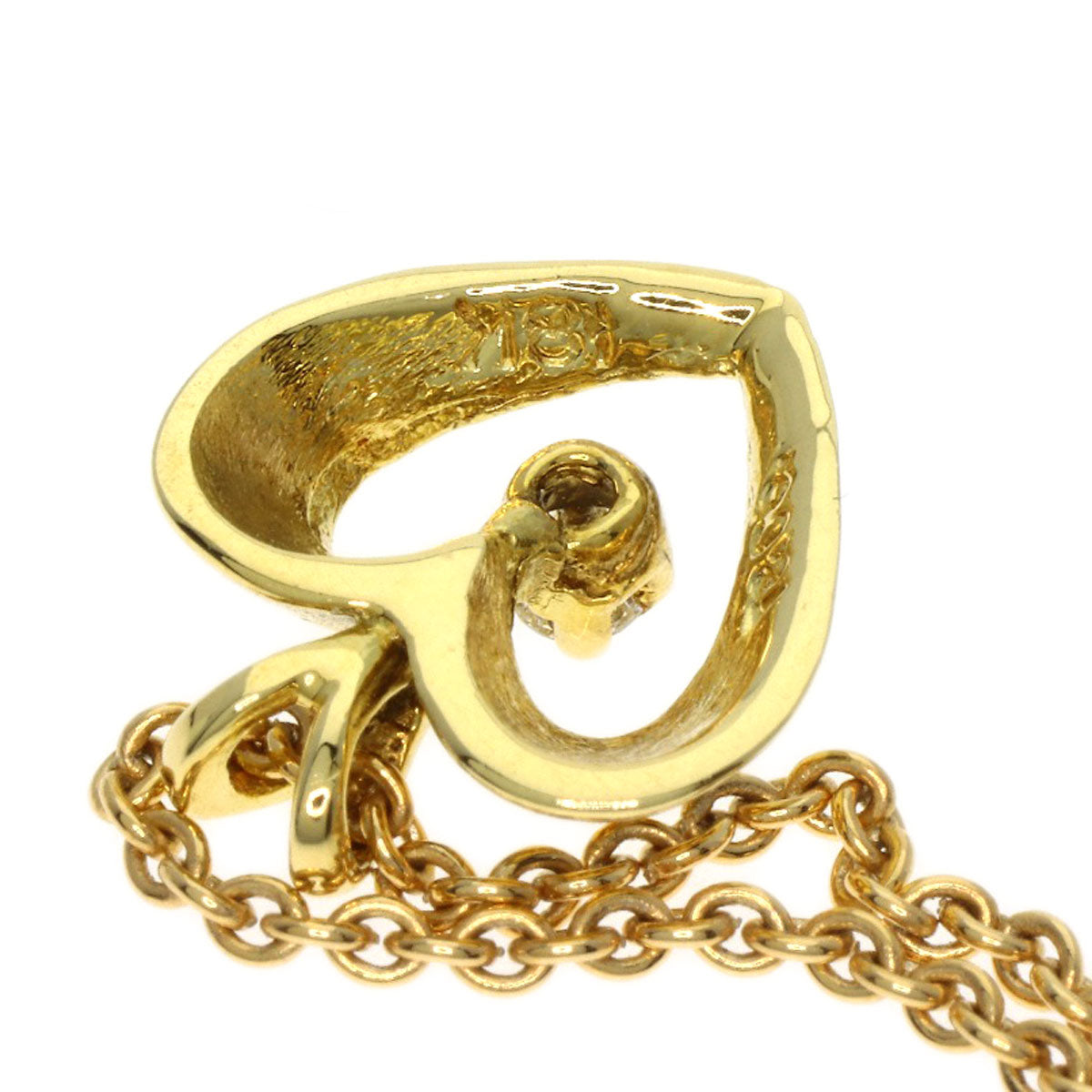 TIFFANY&Co. Heart Diamond Necklace K18 Yellow Gold Ladies [Used]