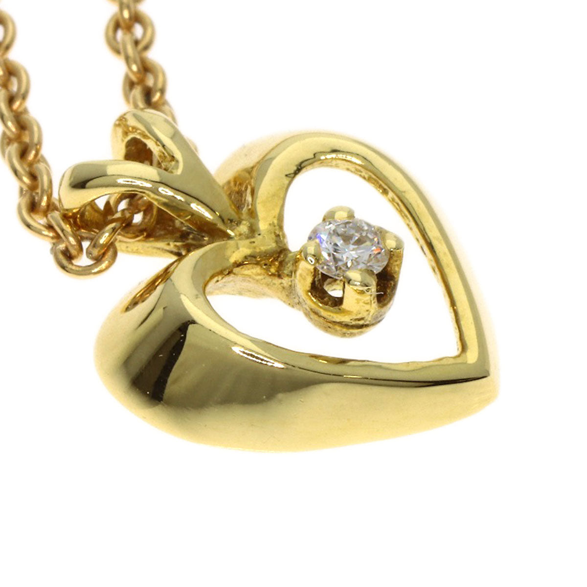 TIFFANY&Co. Heart Diamond Necklace K18 Yellow Gold Ladies [Used]