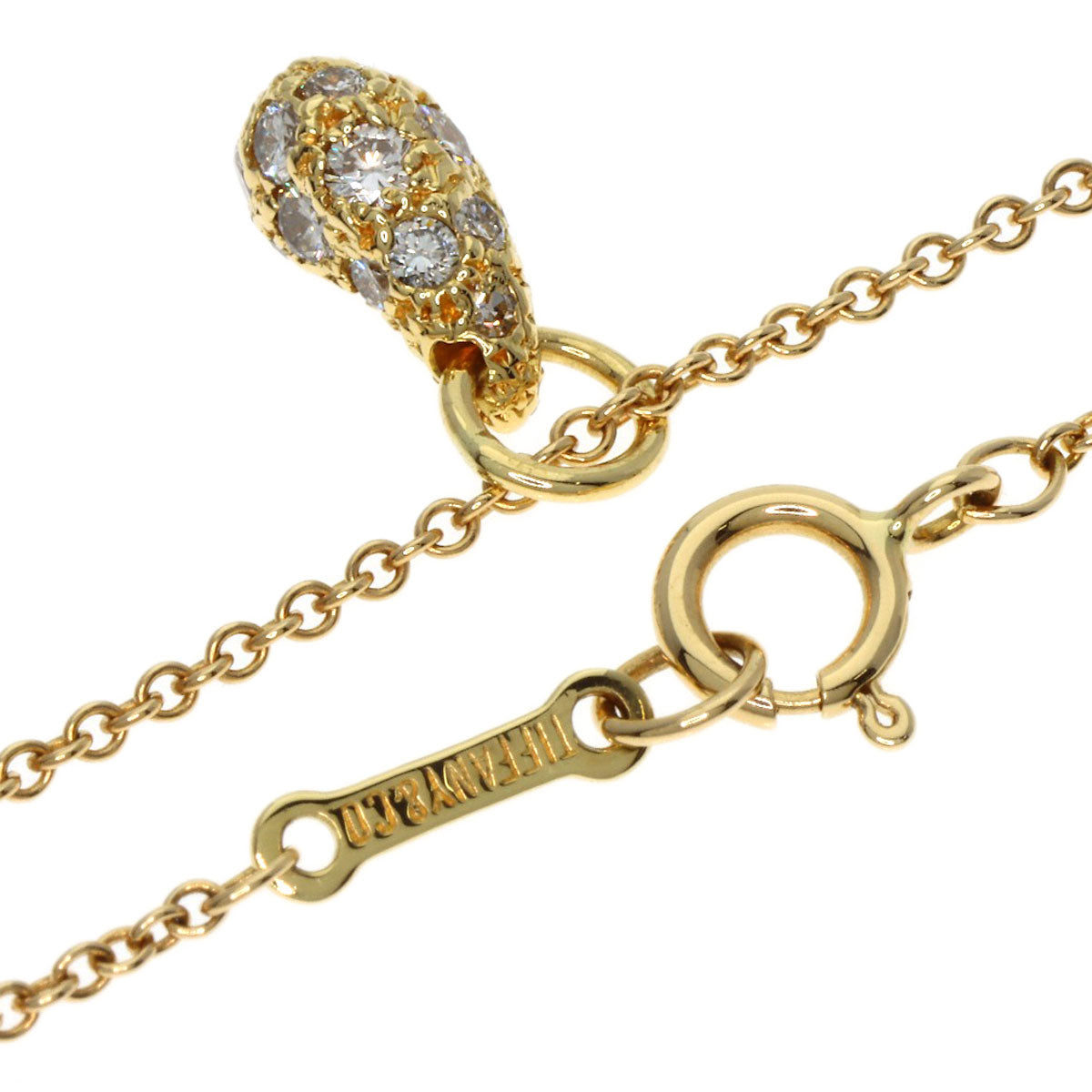 TIFFANY&Co. Teardrop Diamond Necklace K18 Yellow Gold Ladies [Used]