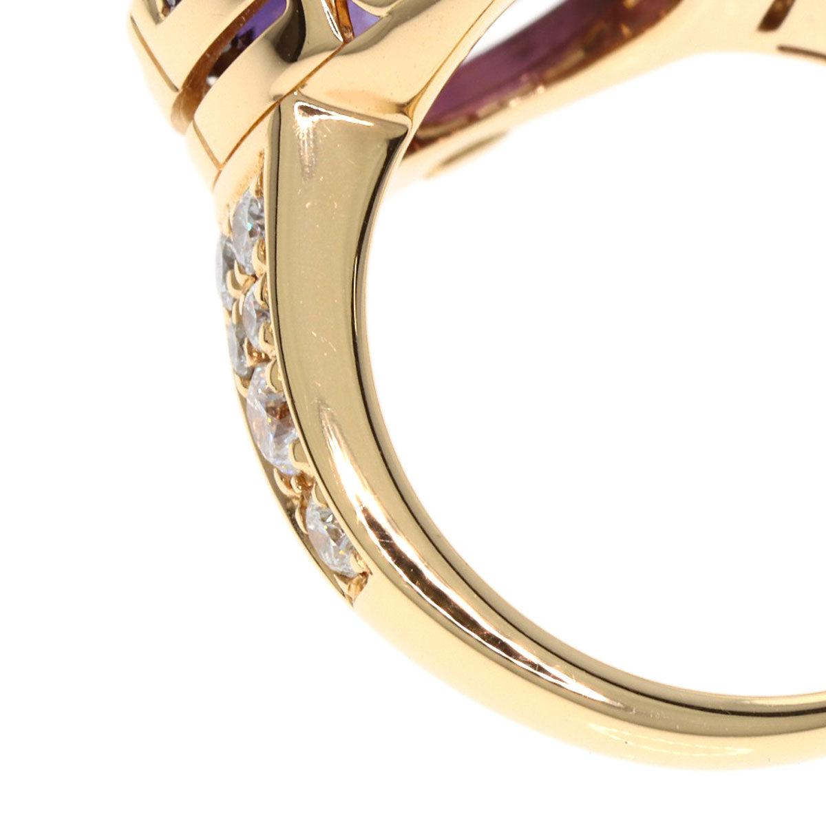 BVLGARI Parentesi Cocktail Amethyst Diamond Ring K18 Pink Gold Ladies [Used]