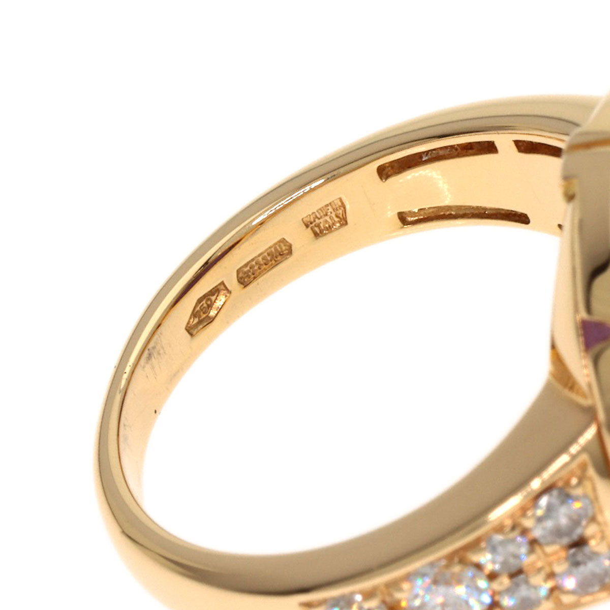 BVLGARI Parentesi Cocktail Amethyst Diamond Ring K18 Pink Gold Ladies [Used]