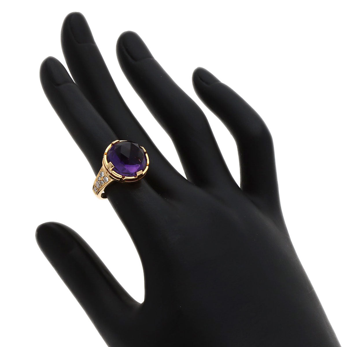 BVLGARI Parentesi Cocktail Amethyst Diamond Ring K18 Pink Gold Ladies [Used]