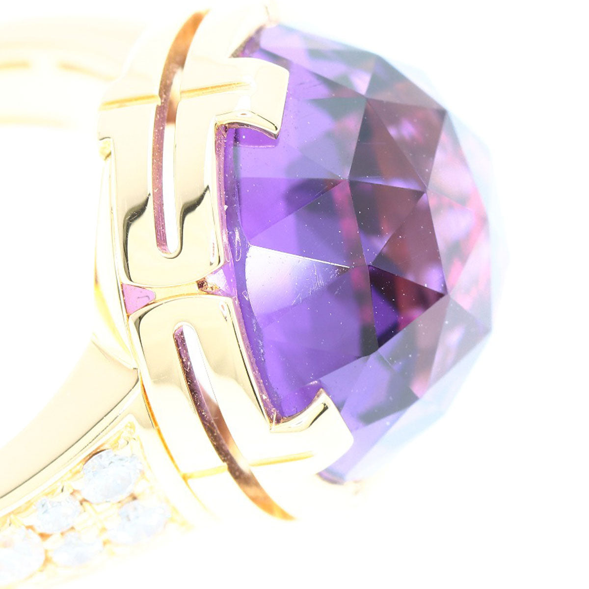 BVLGARI Parentesi Cocktail Amethyst Diamond Ring K18 Pink Gold Ladies [Used]
