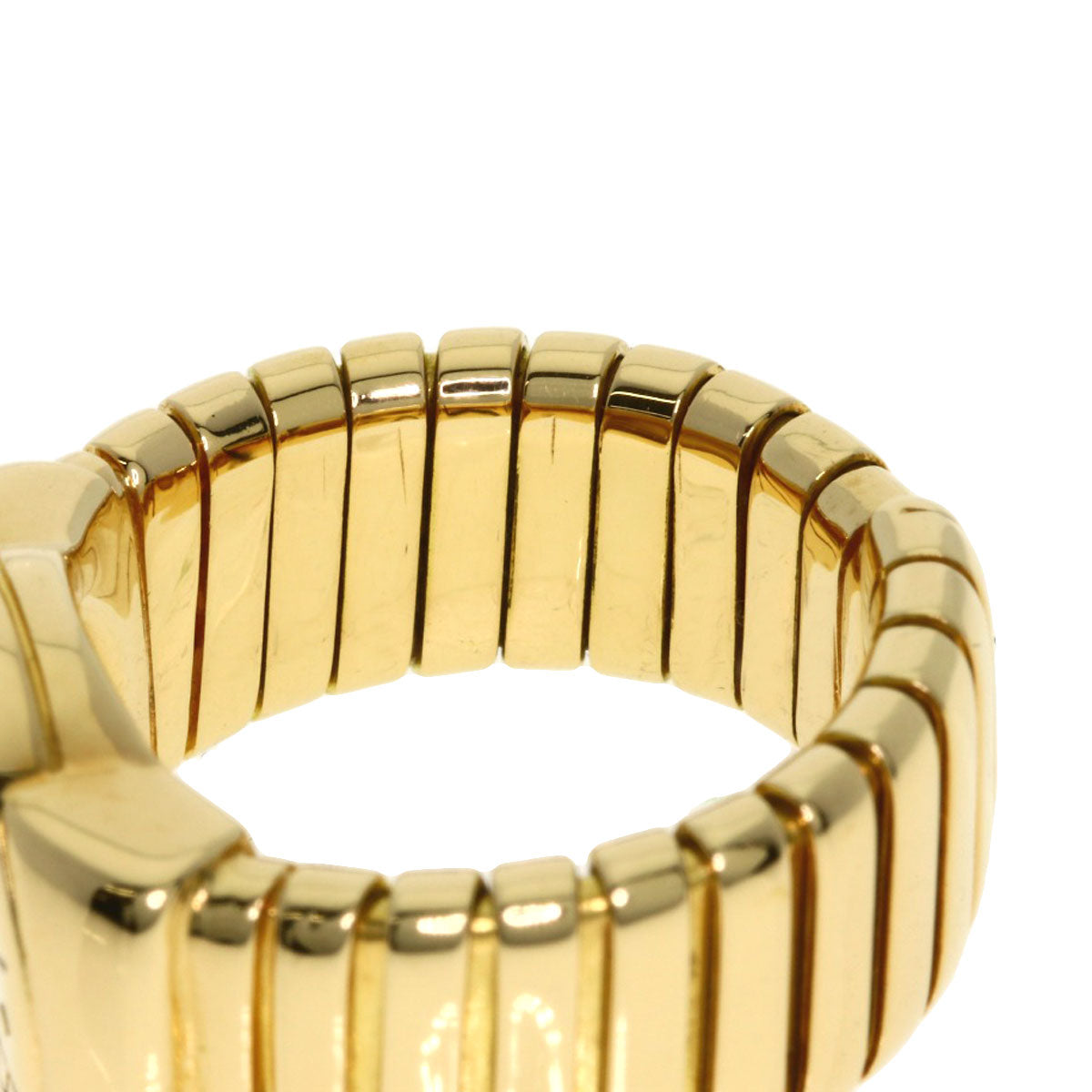 BVLGARI Tubogas Onyx Ring K18 Yellow Gold Ladies [Used]