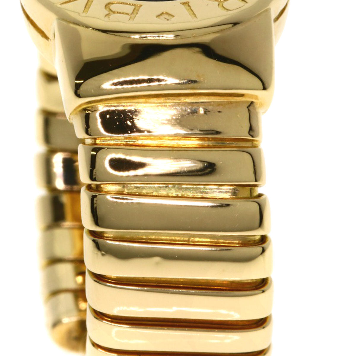 BVLGARI Tubogas Onyx Ring K18 Yellow Gold Ladies [Used]